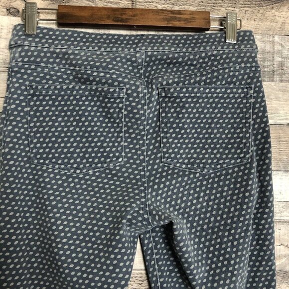 SPANX Pull On Pant Jeggings Mid Rise Medium Blue Denim Polka Dot Stretch - Picture 6 of 12